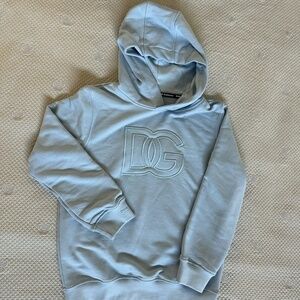 Dolce & Gabbana Kids Girls Light Blue Cotton Hoodie in Size 10/11